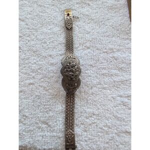 Fabulous Vintage 925 Sterling Silver Woven Floral‎ Bracelet